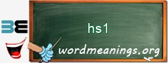 WordMeaning blackboard for hs1